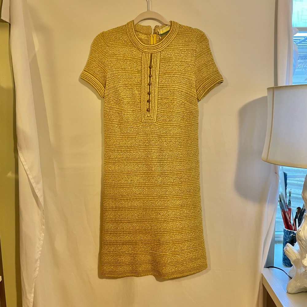 Vintage gold knit dress